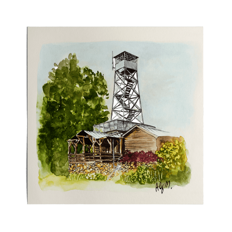Fire Tower Watercolor Print