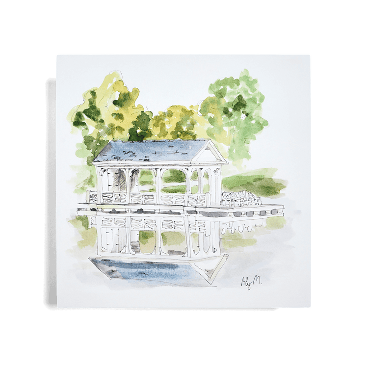 Boathouse Watercolor Print