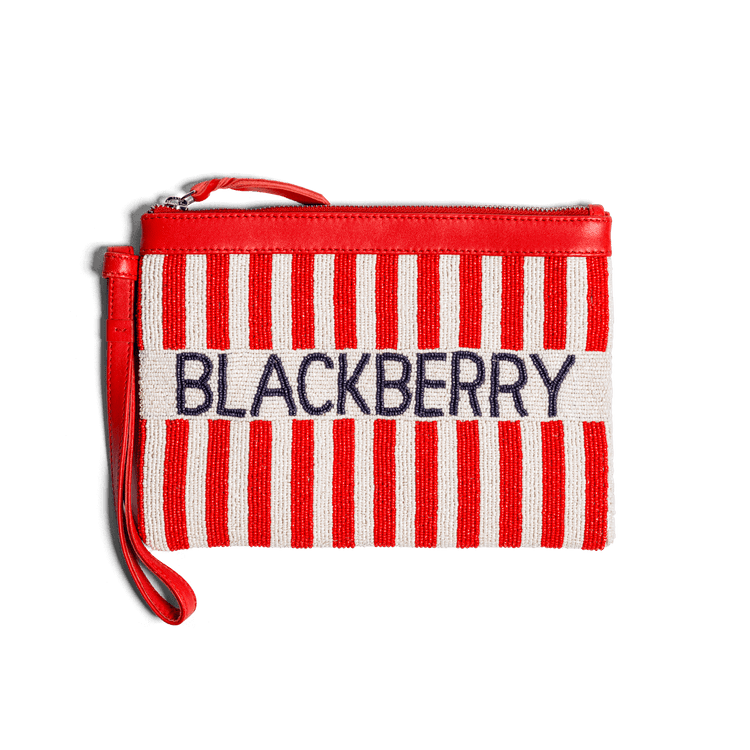 BF Striped Beaded Clutch