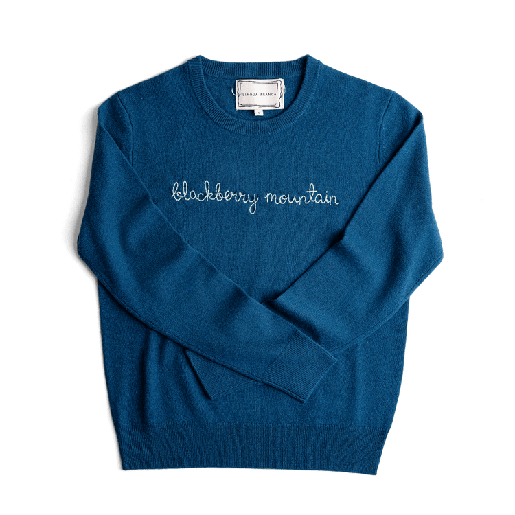 Blackberry Mountain Custom Cashmere Sweater Blue