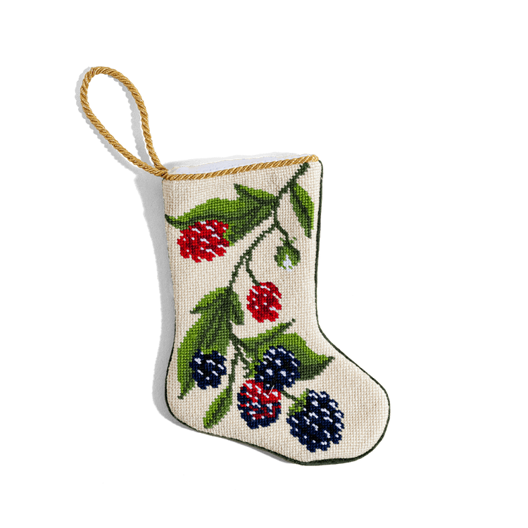Blackberries Needlepoint Stocking Ornament