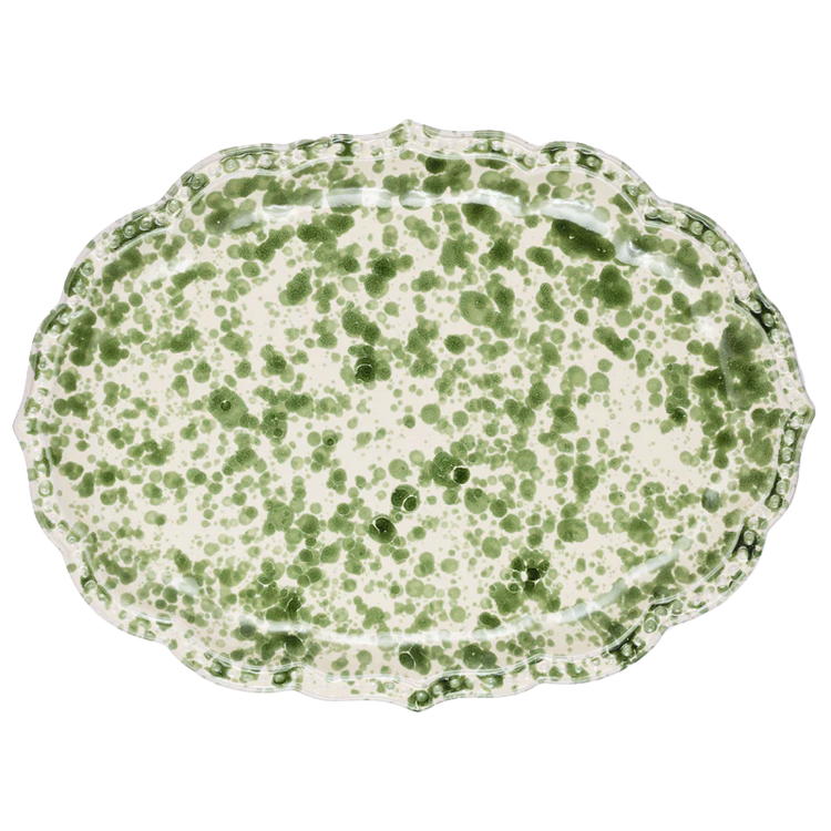 Green Speckled Serving Platter