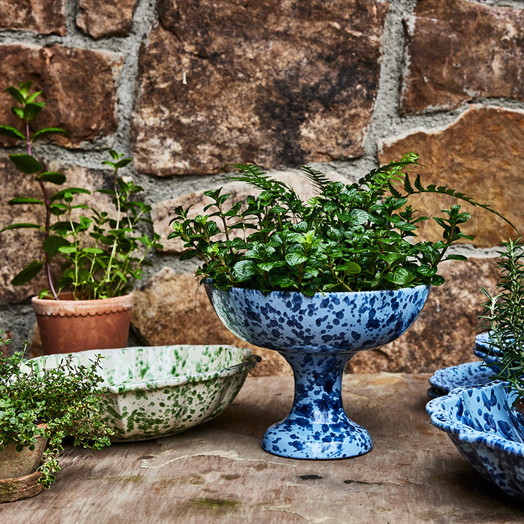 Blue Speckled Salad Bowl