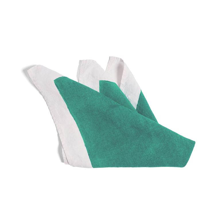 Hand Stamped Green Napkin