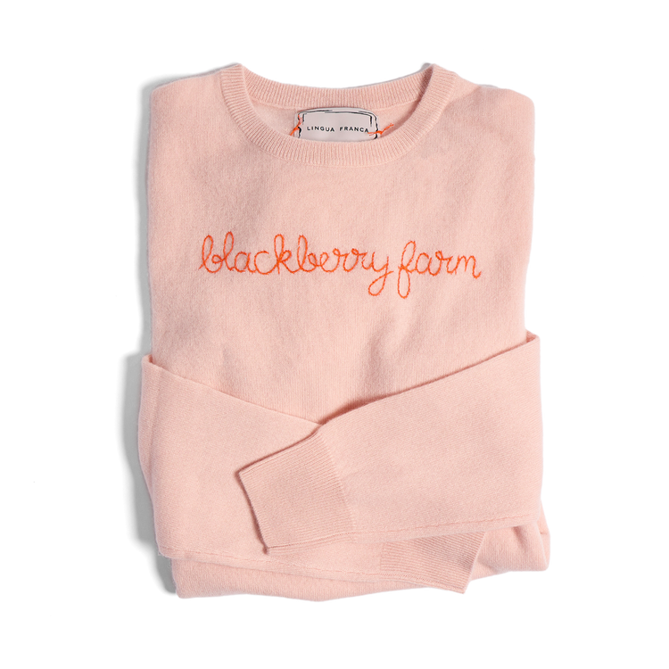 Blackberry Farm Women's Custom Cashmere Sweater Blush