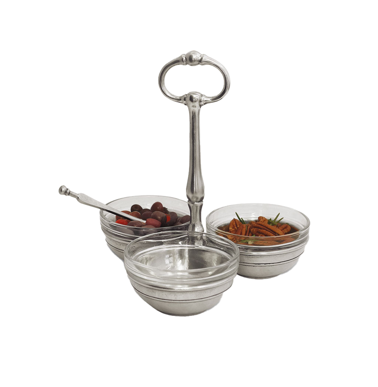 MATCH Pewter and Glass Condiment Trio