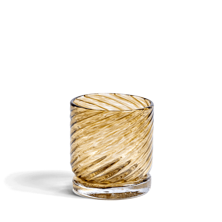 Handblown Amber Double Old Fashioned