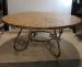 TABLE ROUND METAL BASE PINE