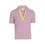 Lingua Franca Miller Bouclé-Knit Polo Lilac