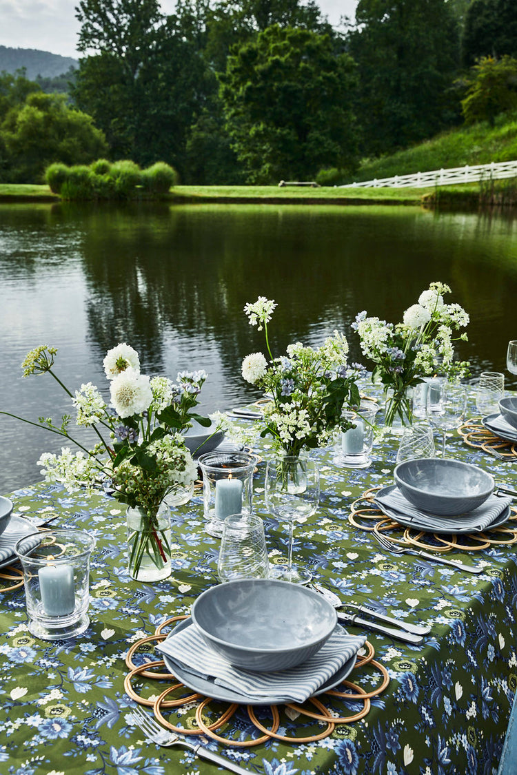 Green Floral Tablecloth