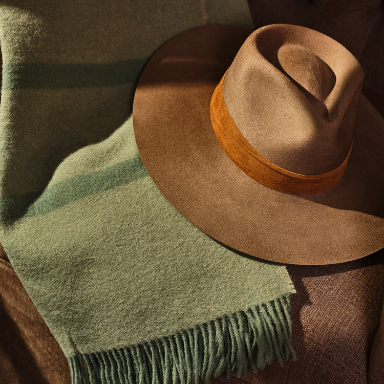 Blackberry Farm Alpaca Wool Blend Striped Throw