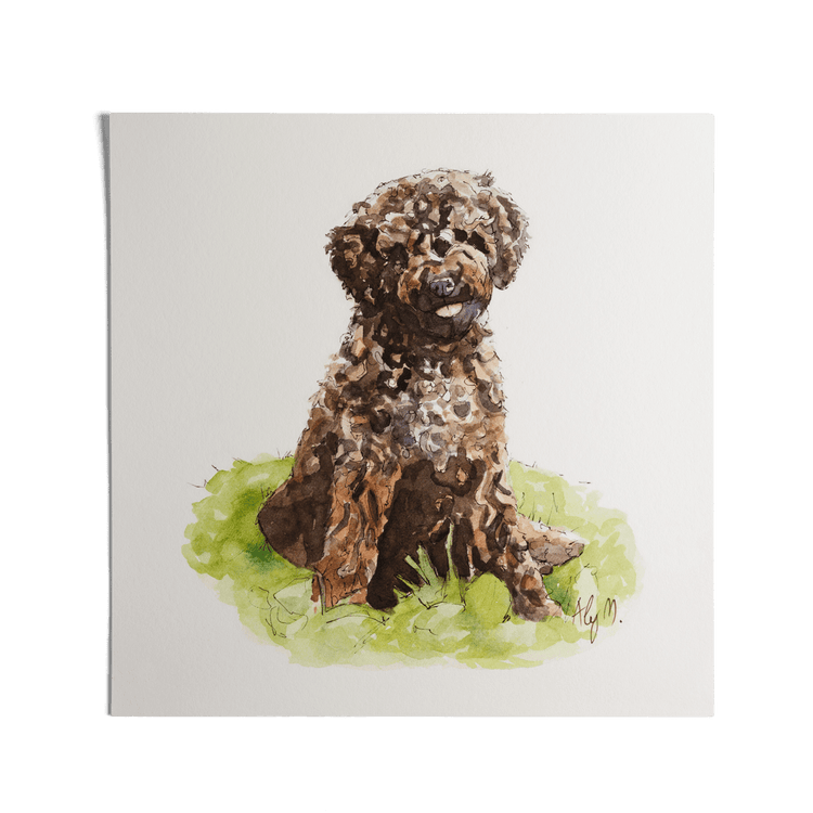 Truffle Dog Watercolor Print