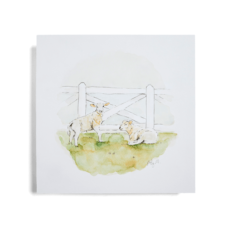 Sheep Watercolor Print