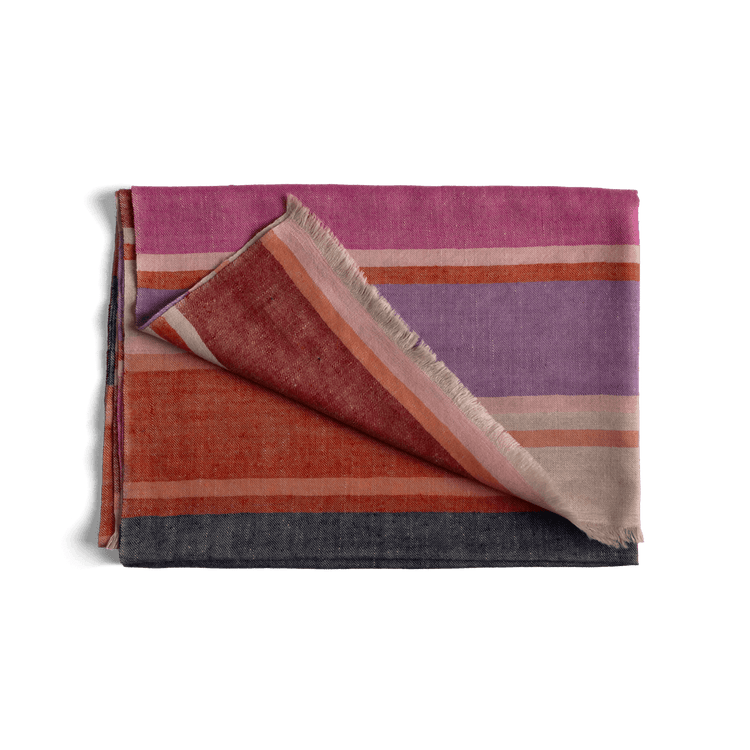 Hand-Dyed Cashmere Striped Scarf