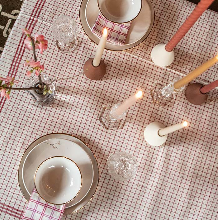 Red French Lattice Tablecloth