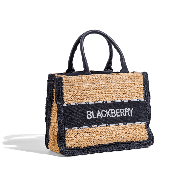 BF Beaded Raffia Bag Black
