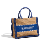 BF Beaded Raffia Bag Blue
