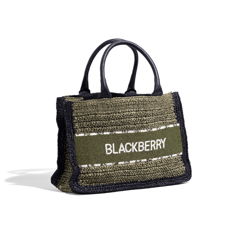 BF Beaded Raffia Bag Green