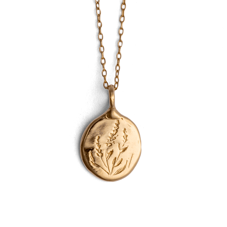 Floral Engraved Necklace  Lavender