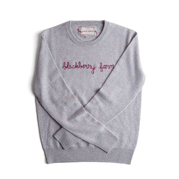 Blackberry Farm Women's Custom Cashmere Sweater Lilac Heather