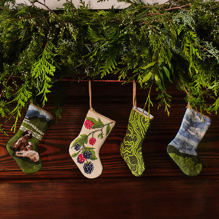 Truffle Pup Needlepoint Stocking Ornament