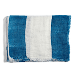 Blue Striped Linen Throw