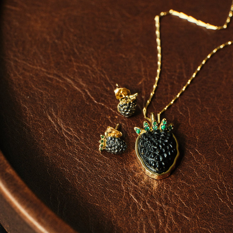 Carved Blackberry Necklace