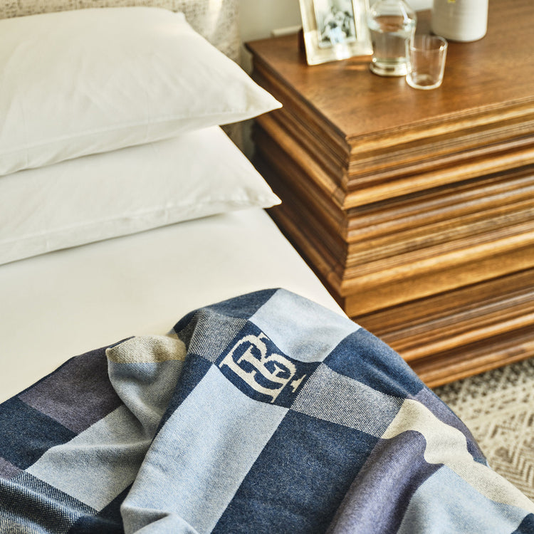 BF Blue Custom Cashmere Blanket