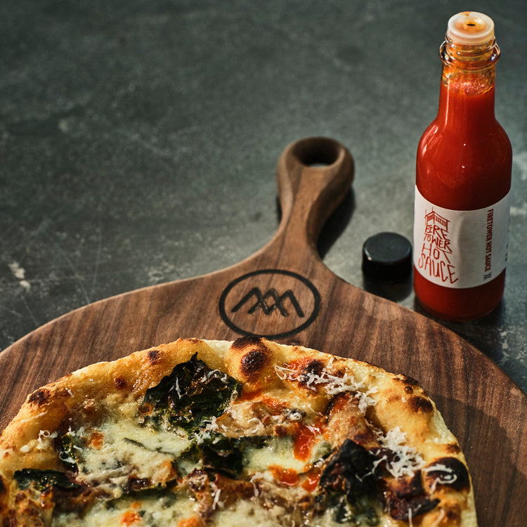 firetower hot sauce with pizza
