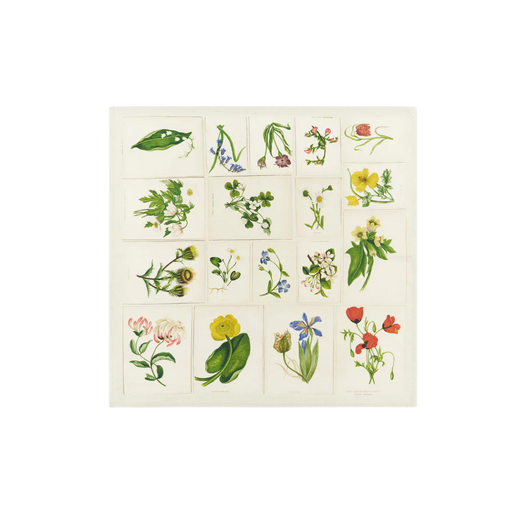 S&B x John Derian Botanical Tiles Linen Napkin