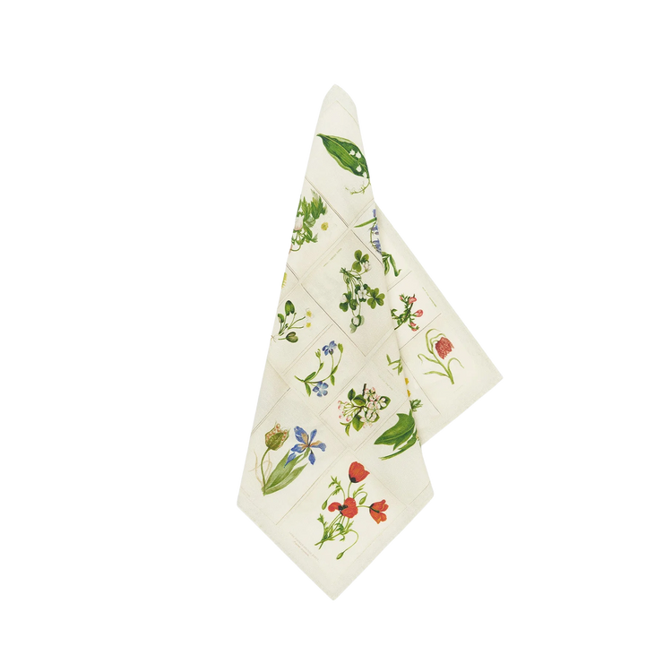 S&B x John Derian Botanical Tiles Linen Napkin