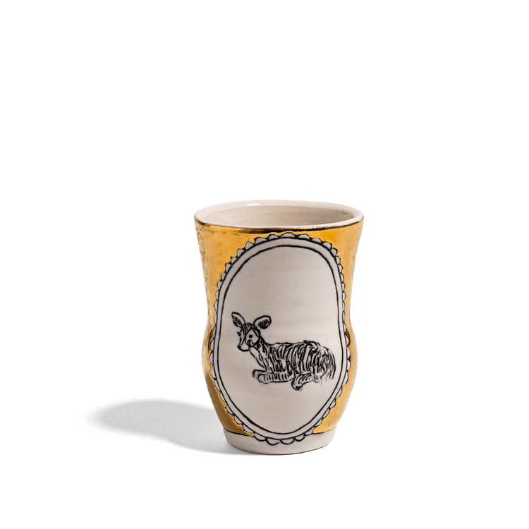 Gold Deer Bud Vase