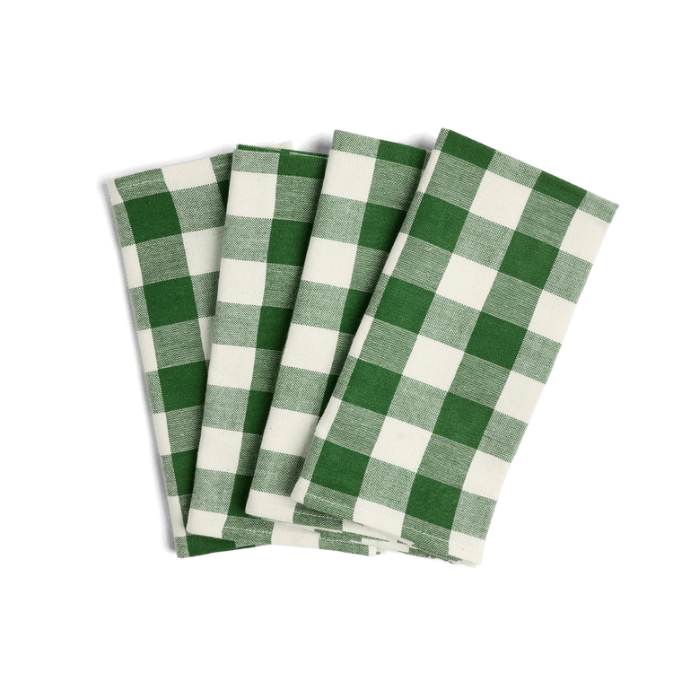 gingham napkin set - green