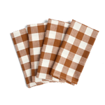 gingham napkin set - nutmeg