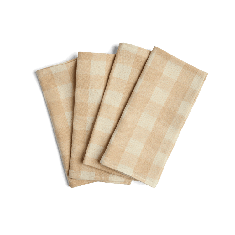 gingham napkin set - cream