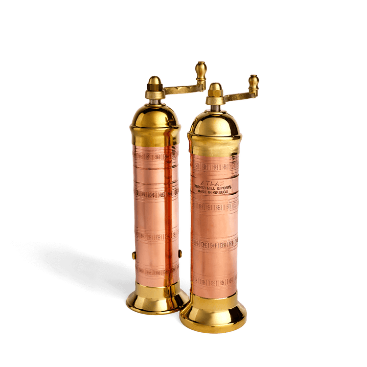 Copper and Brass Salt and Pepper Mill Set