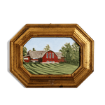 Antique Frame with Hand Painted Barn
