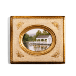 Antique Frame with Hand Painted Boathouse