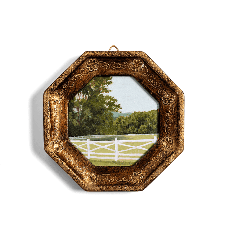 Antique Frame with Hand Painted Fenceline