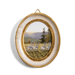 Antique Frame with Hand Painted Rocking Chairs