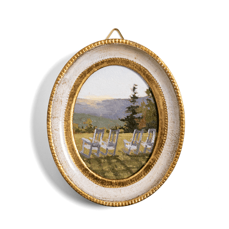 Antique Frame with Hand Painted Rocking Chairs