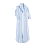 Frank & Eileen Maxi Shirt Dress Blue Striped