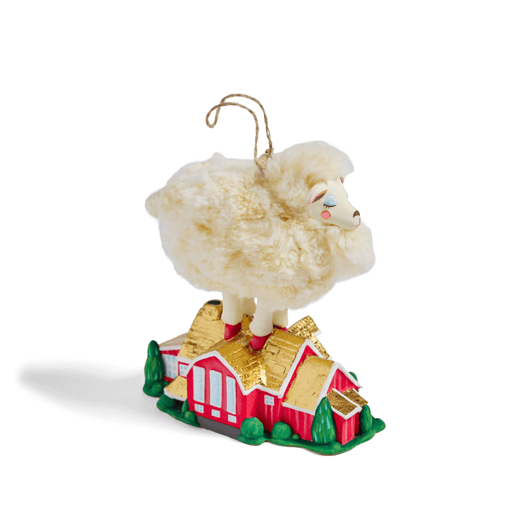 Sheep on The Barn Ornament