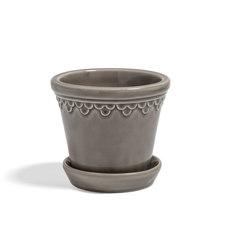 Copenhagen Glazed Pot and Saucer