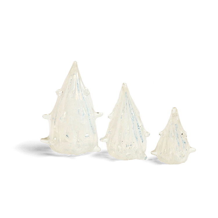 White Glass Tree Set