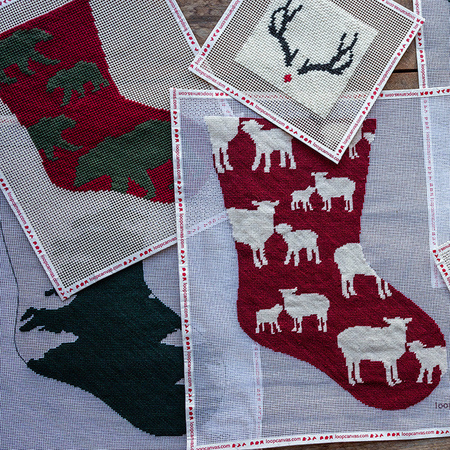 Holiday Antler Needlepoint Kit