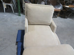 CHAIR LIGHT BROWN W/OTTOMANS (Pair)