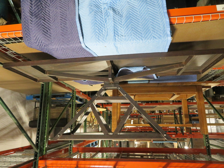 TABLE METAL WOOD W METAL FRAME