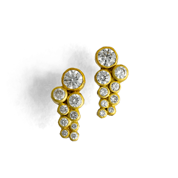 Diamond Cluster Stud Earrings