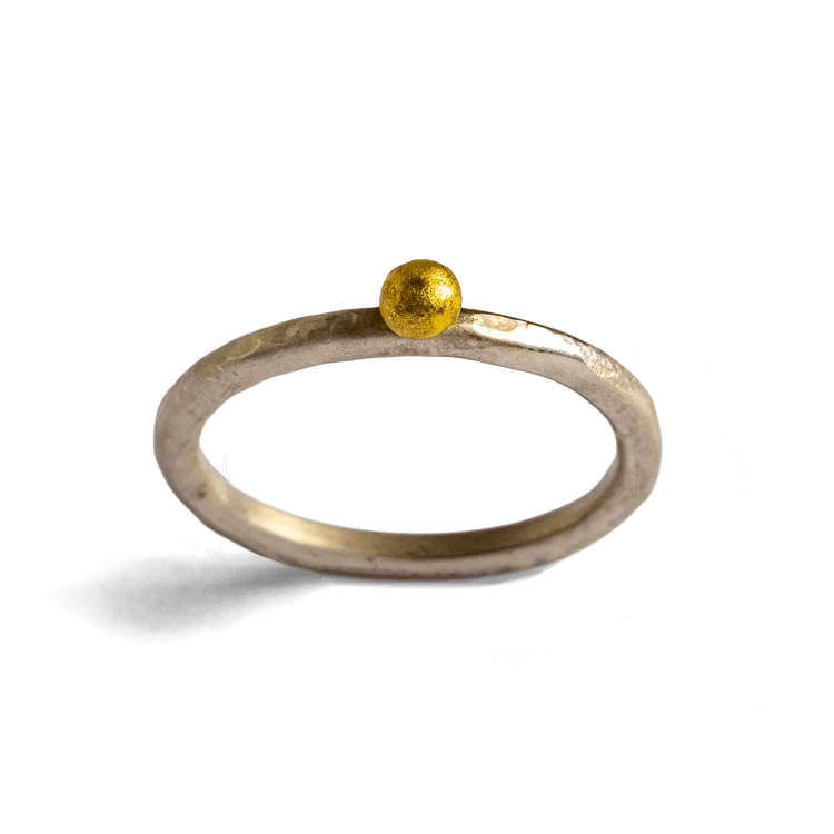 Silver Stack with Gold Ball